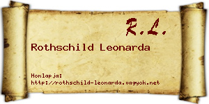 Rothschild Leonarda névjegykártya